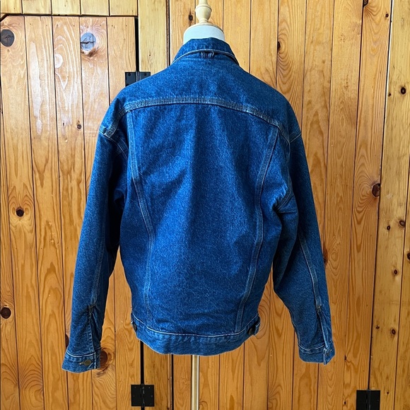 Vintage Carhartt Blue Denim Flannel Lined Trucker Jacket Made in USA J11DST - Picture 4 of 12